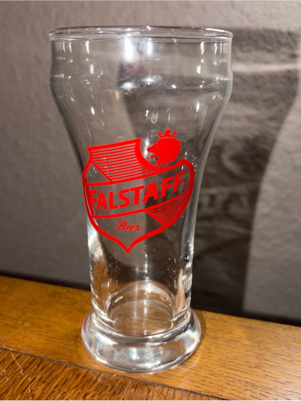 Vintage Falstaff Beer Red Logo Hourglass Pilsner Glass Sham Base